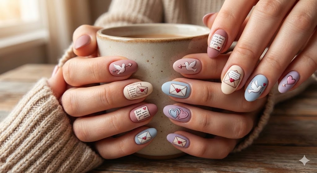 20 Nail Ideas for Valentine’s Day That Everyone Will Love 10 Love Letter Nail Art