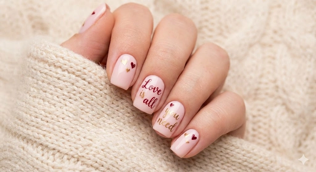 20 Nail Ideas for Valentine’s Day That Everyone Will Love 18 Love Quote Nails