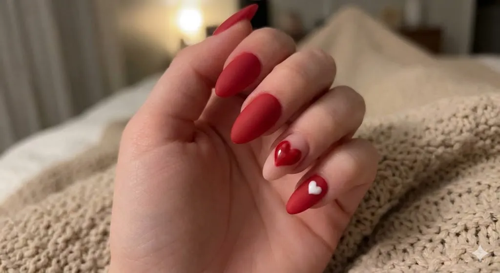 Matte Valentine Nails