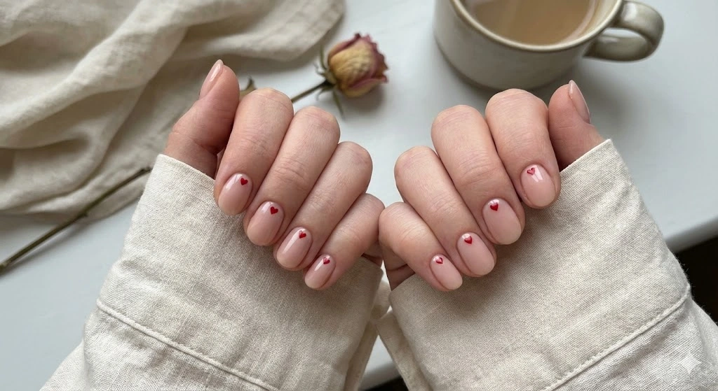 20 Nail Ideas for Valentine’s Day That Everyone Will Love 11 Minimal Valentine Nails