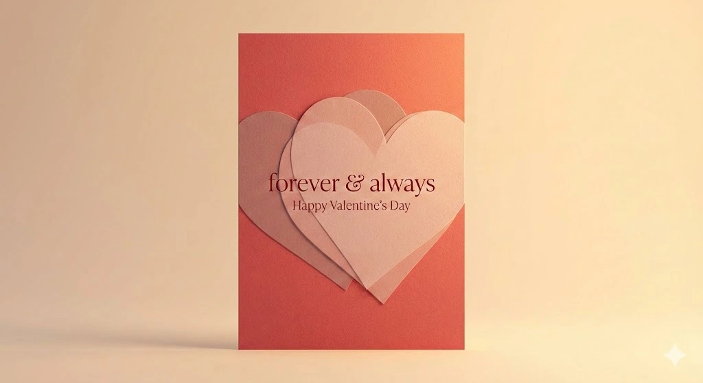Minimal romantic Valentine card