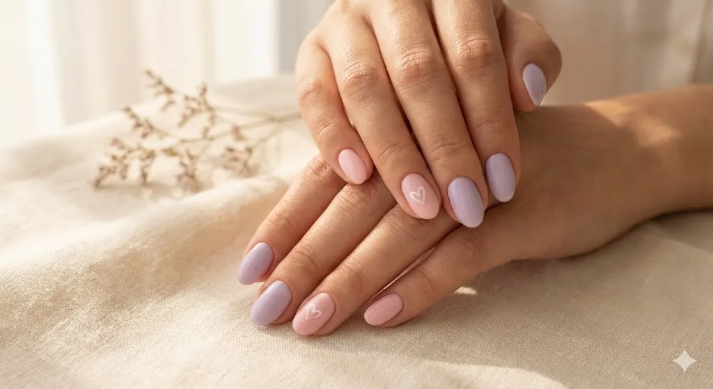 Pastel Valentine Nails 1