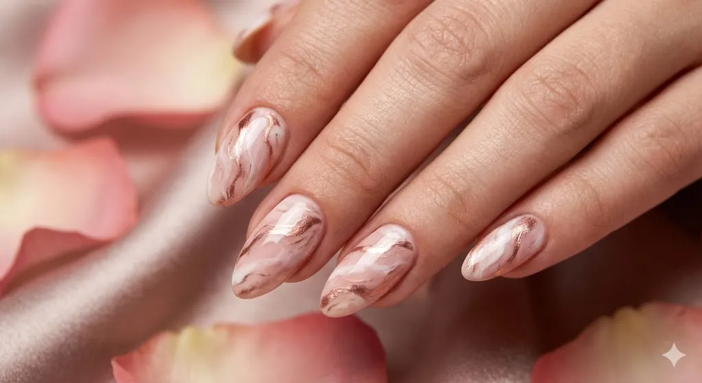 Pink Marble Nails