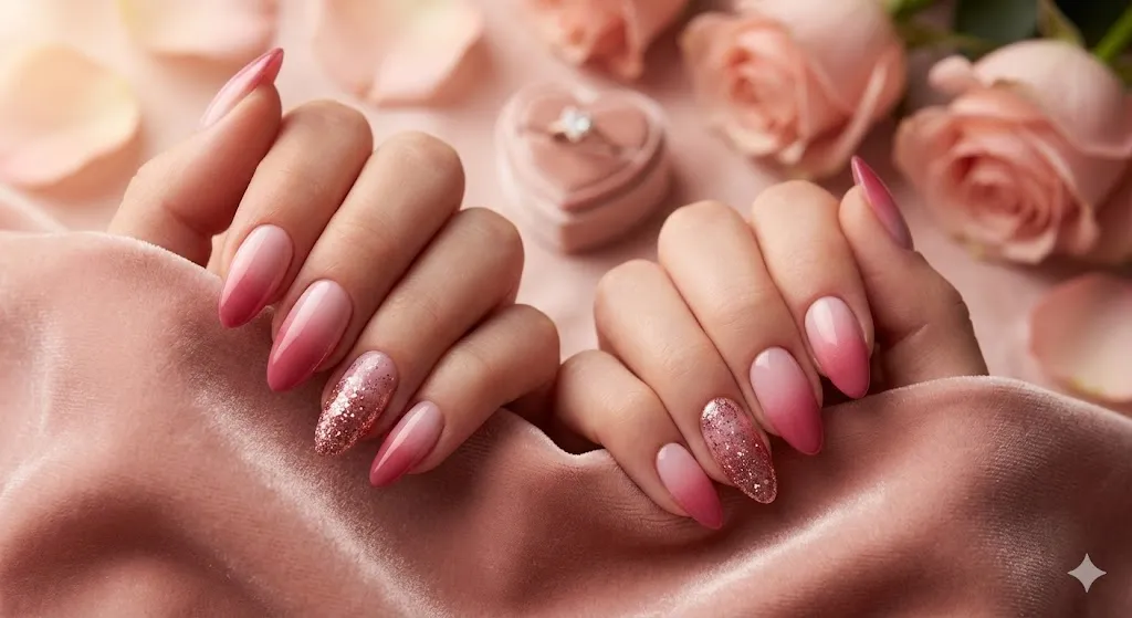 Pink Ombre with Glitter