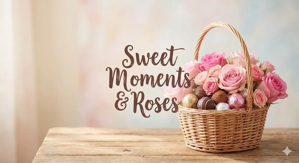 Pink Roses with Chocolate