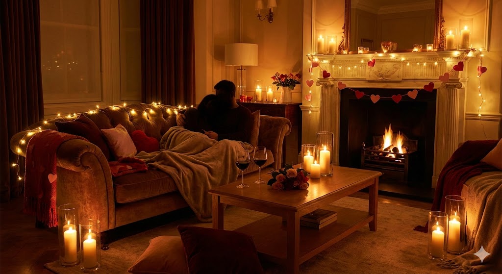 17 Valentine’s Day Living Room Decor Ideas to Create a Romantic Home 3 Romantic living room with glowing candles