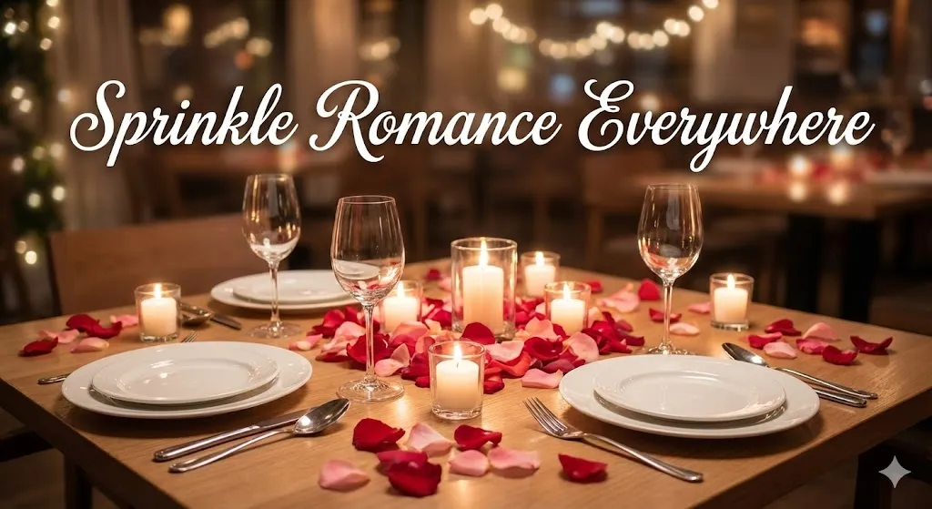 16 Creative Valentine’s Day Decoration Ideas to Make Your Celebration Unforgettable 4 Rose Petal Table Scatter