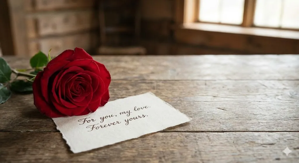 Single Rose with Mini Note