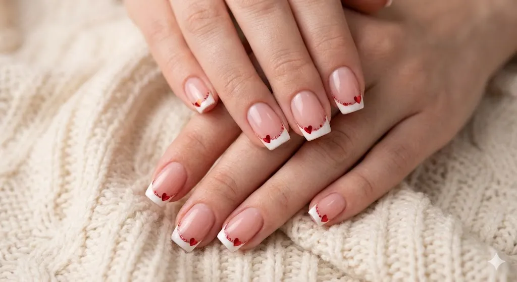 Valentine French Tip Nails