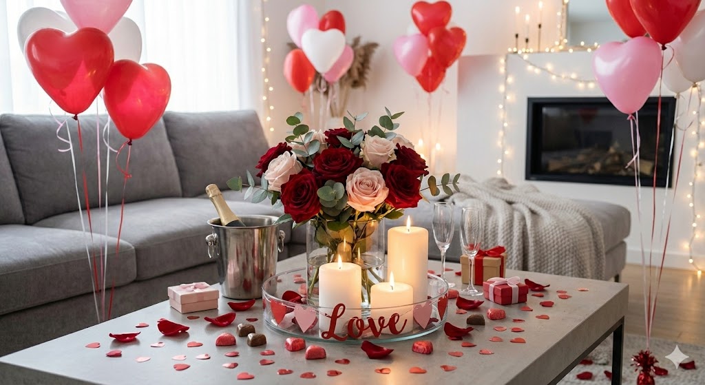17 Valentine’s Day Living Room Decor Ideas to Create a Romantic Home 9 living room decorated with heart balloons