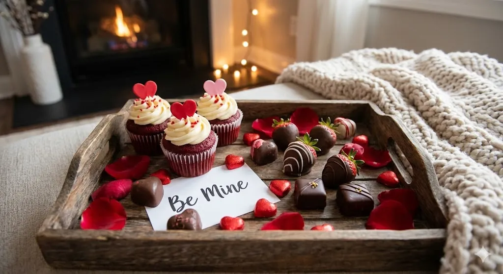 13 Iconic Valentine’s Day Mental Decor Ideas to Melt Hearts in 2026 14 tray of Valentines Day cupcakes