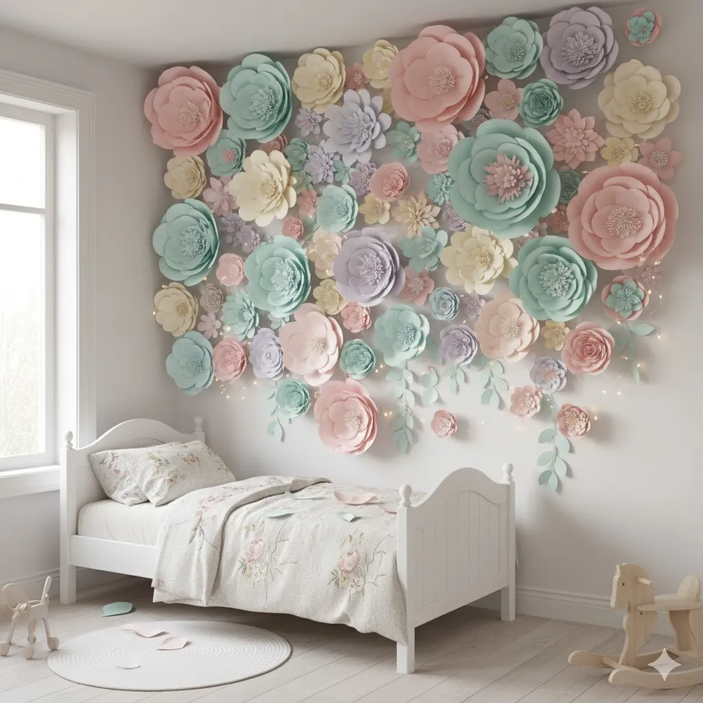 Transforming Your Sanctuary: 17 Floral Bedroom Decor Ideas for a Blooming Retreat 9 3D Floral Wall Decor
