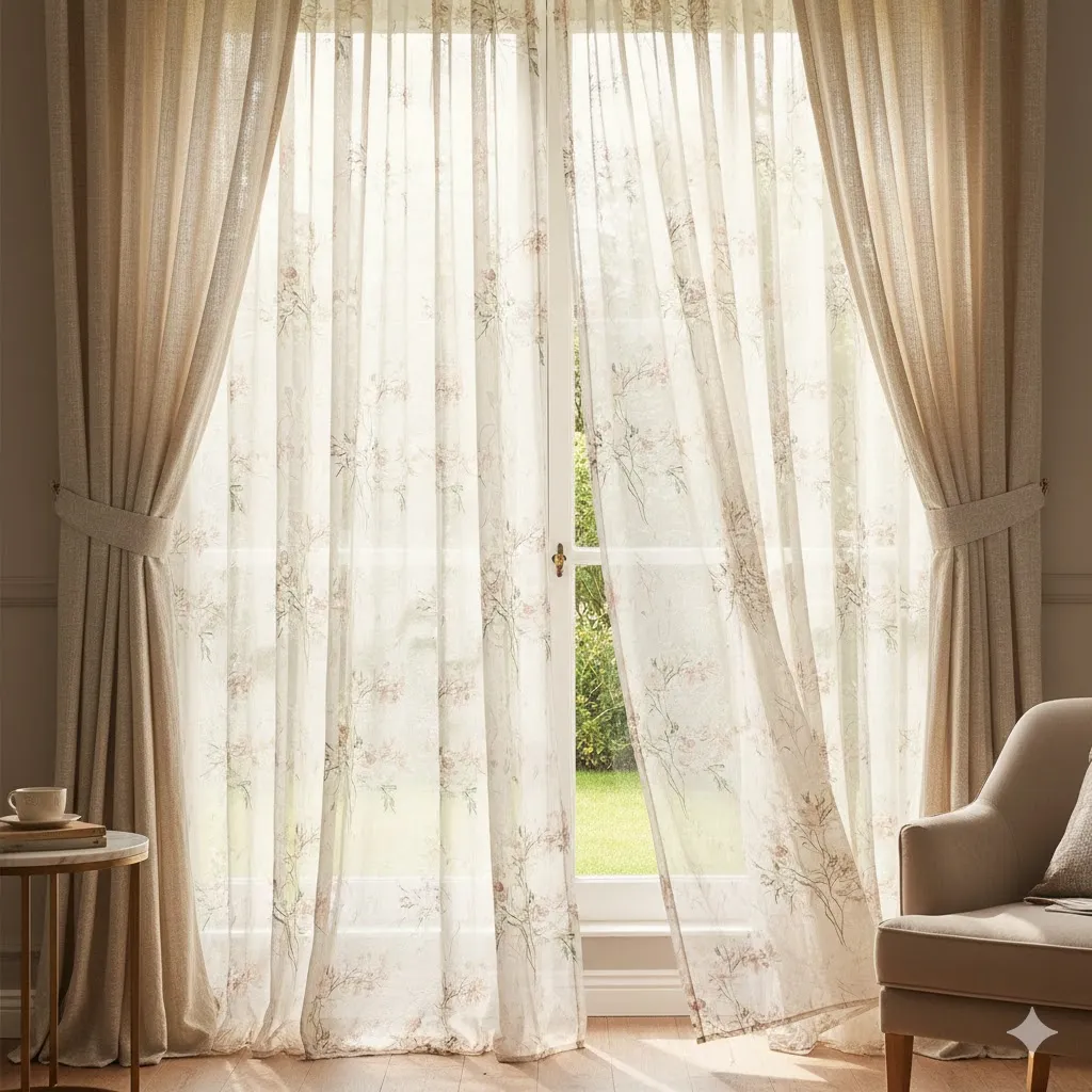 Transforming Your Sanctuary: 17 Floral Bedroom Decor Ideas for a Blooming Retreat 12 Botanical Curtains Sheers