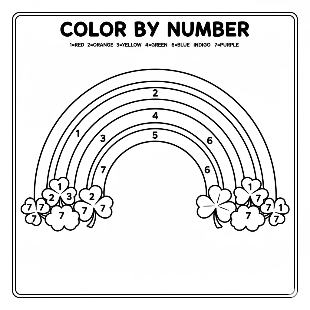 Color by Number Rainbow