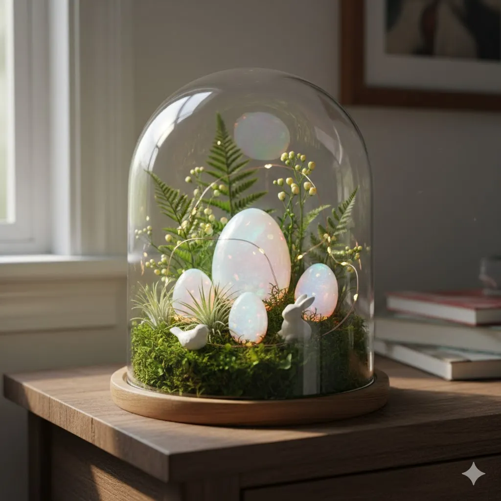 10 Magical Ways to Decorate Your Home with Opalite Easter Eggs 5 DIY Opalite Egg Terrariums