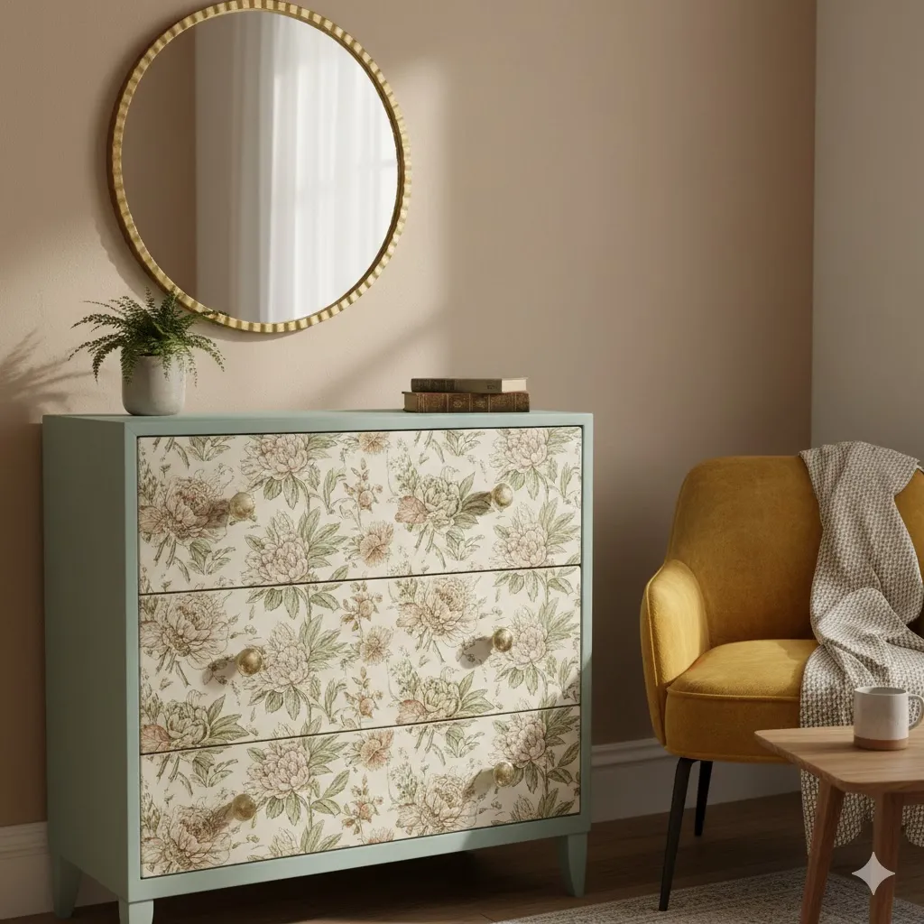 Transforming Your Sanctuary: 17 Floral Bedroom Decor Ideas for a Blooming Retreat 14 Decoupage Furniture Upcycling