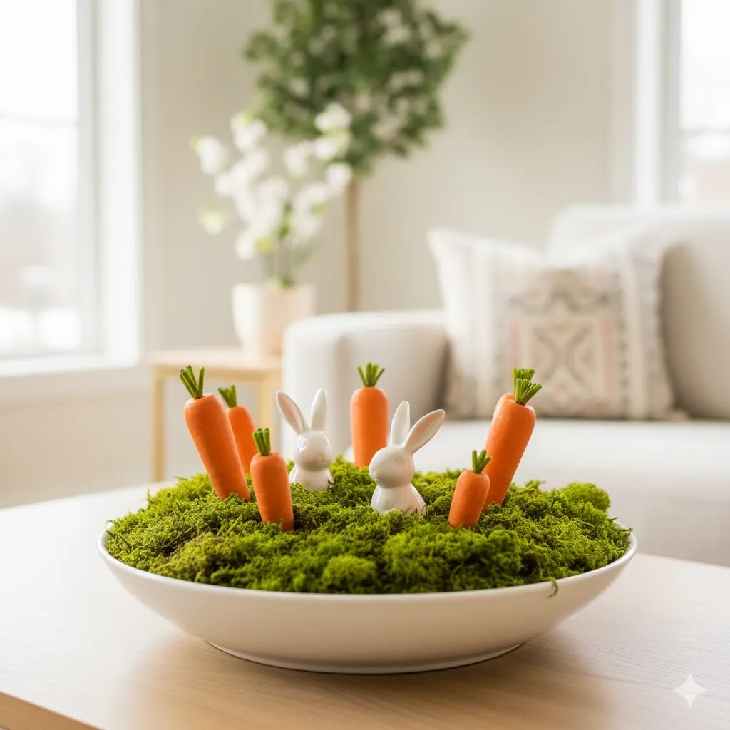 15 Budget-Friendly Easter Home Decor Ideas to Welcome Spring in Style 7 Easter Carrot Patch Display