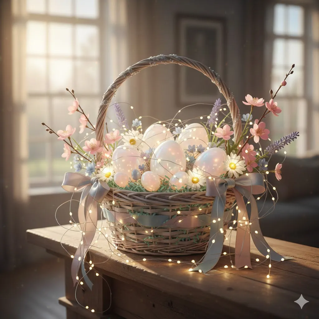 10 Magical Ways to Decorate Your Home with Opalite Easter Eggs 6 Fairy Light Accents