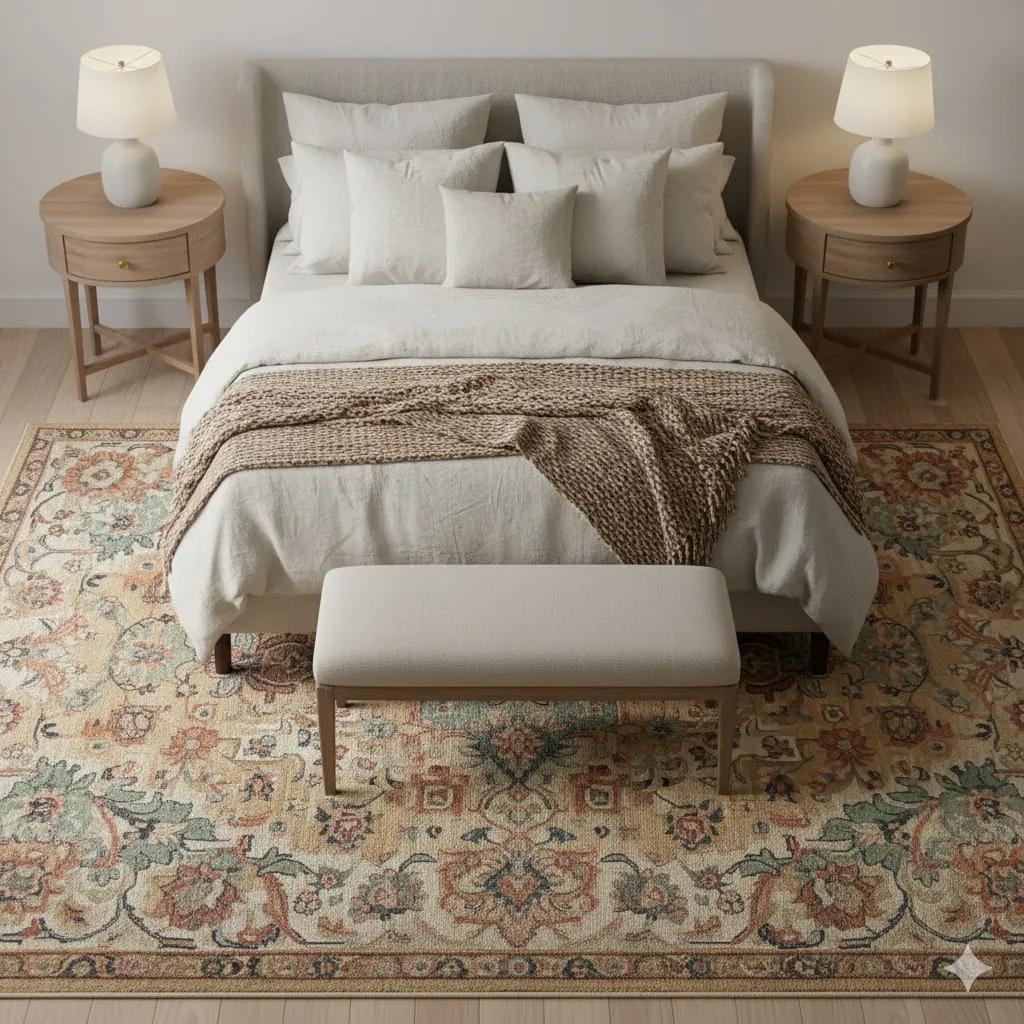 Transforming Your Sanctuary: 17 Floral Bedroom Decor Ideas for a Blooming Retreat 13 Floral Area Rug