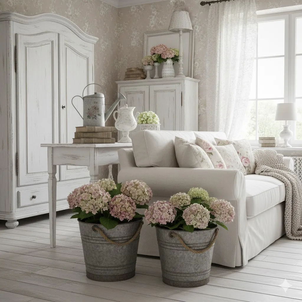 15 Shabby Chic Decor Ideas: A Complete Guide to Timeless, Romantic Interiors 10 Galvanized Metal Accents