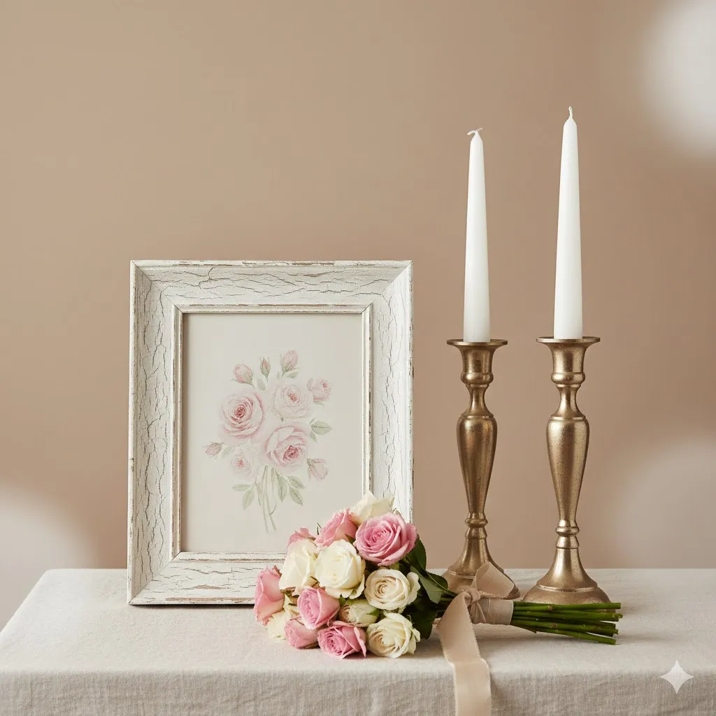 15 Shabby Chic Decor Ideas: A Complete Guide to Timeless, Romantic Interiors 15 Gold Accented Decor Vignette