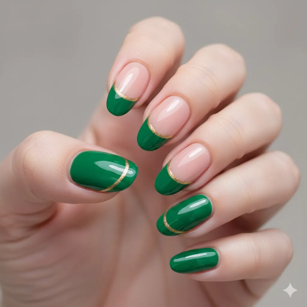 Green French Tips with a Twist