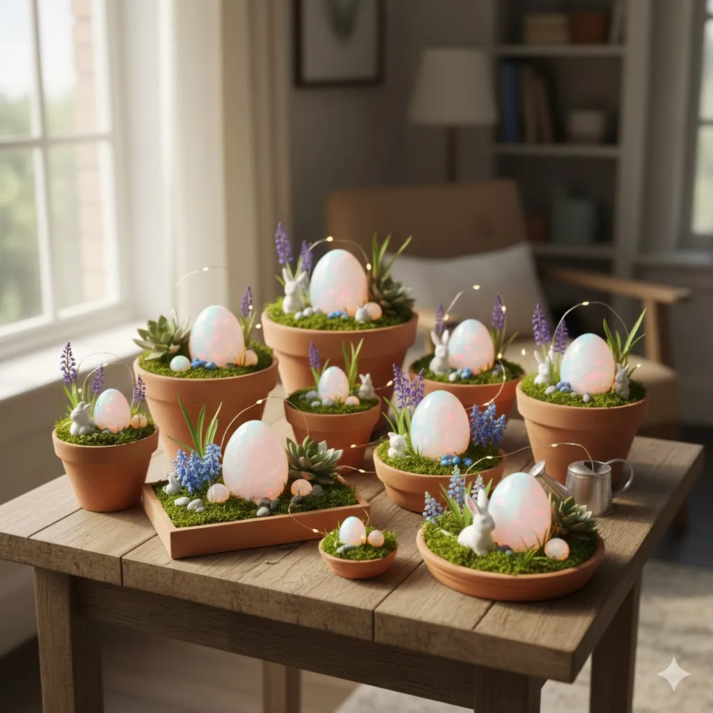 10 Magical Ways to Decorate Your Home with Opalite Easter Eggs 10 Indoor Easter Garden