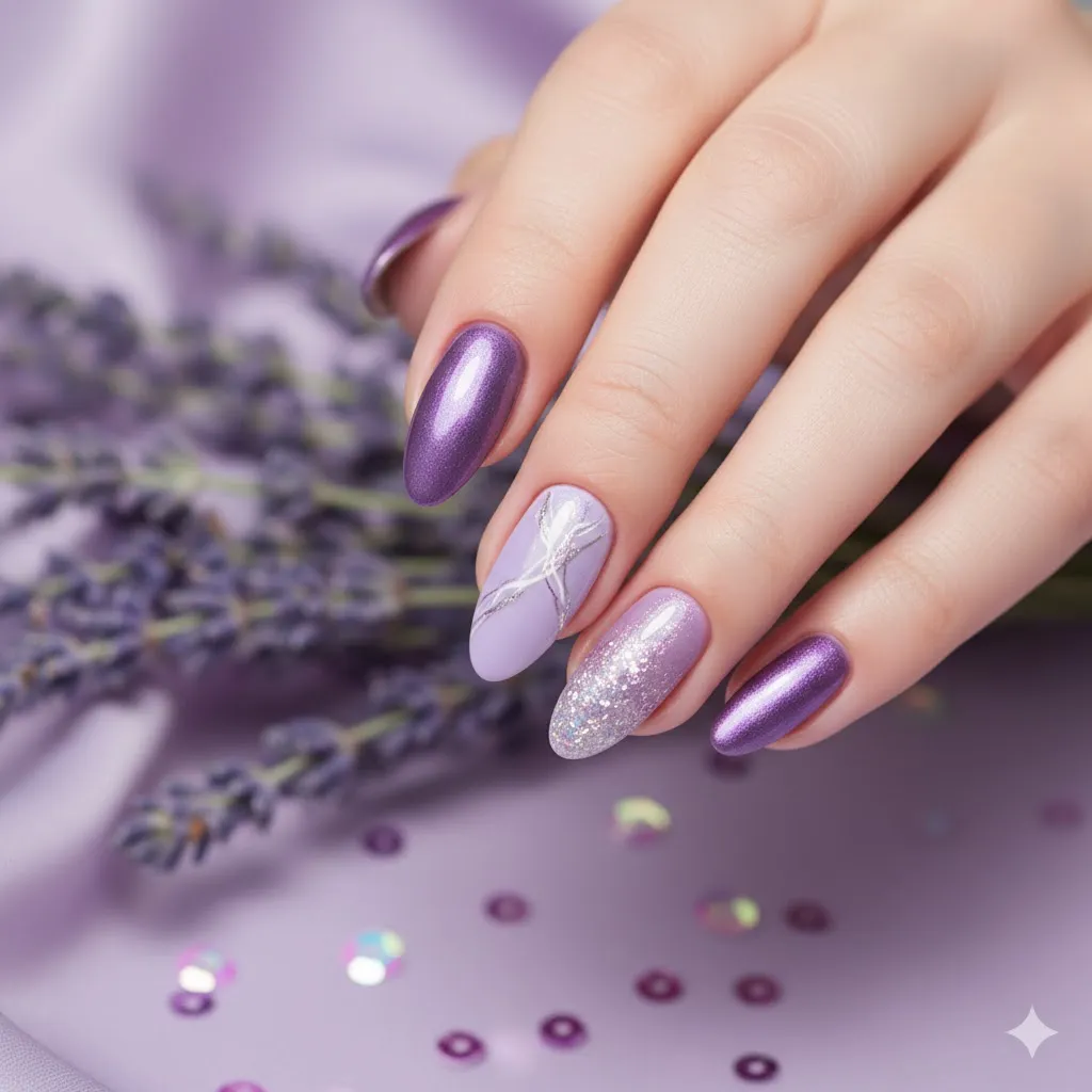 Lavender Love Nails
