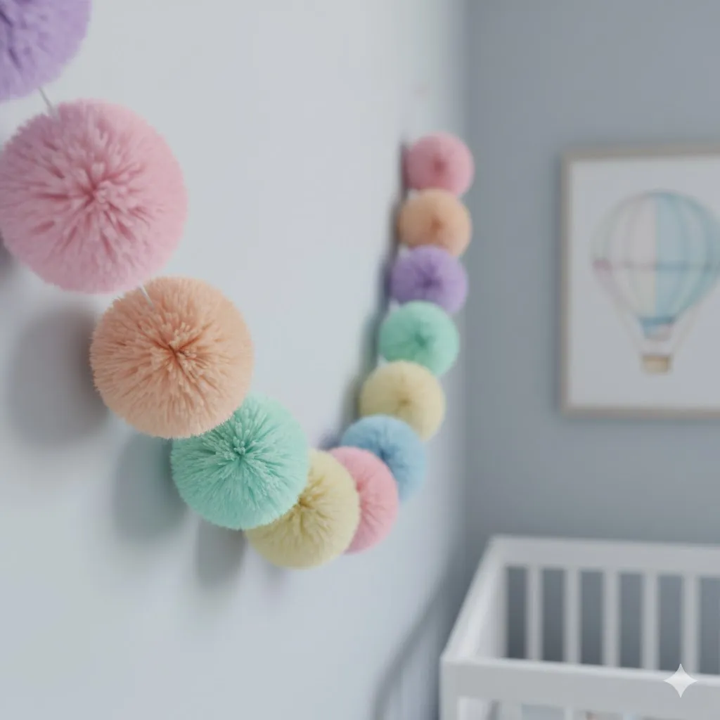 Turning Your Home Emerald: 15 Creative St. Patrick’s Day Crafts 6 Rainbow Pom Pom Garland