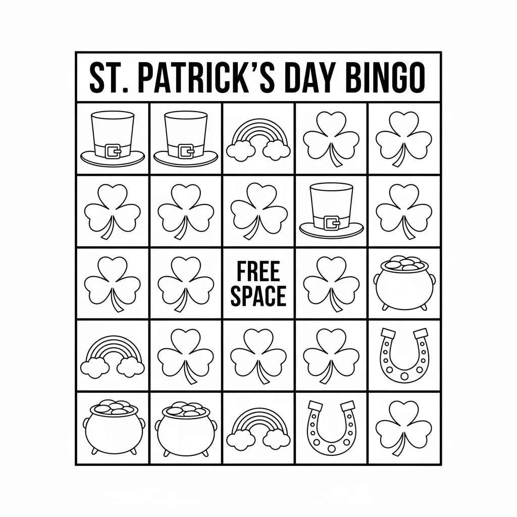 St. Patricks Day Bingo Board