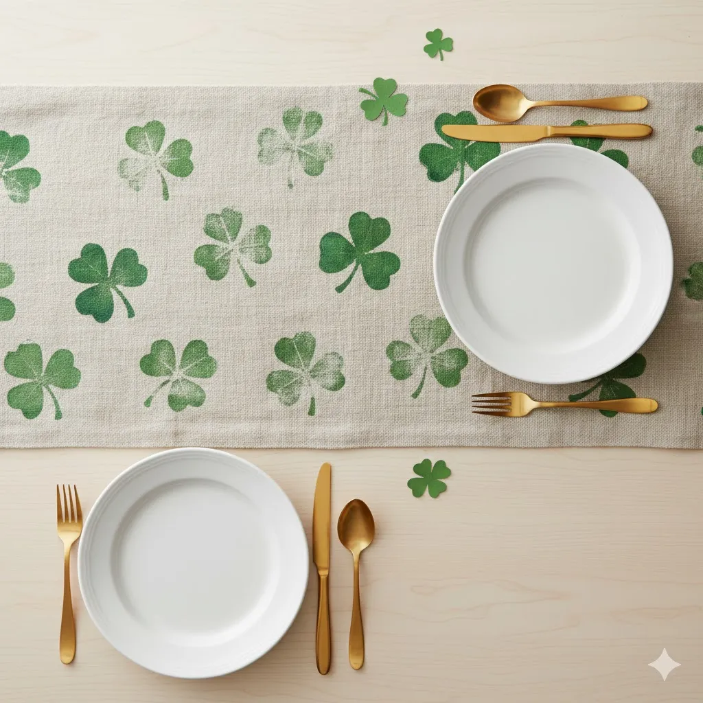 Turning Your Home Emerald: 15 Creative St. Patrick’s Day Crafts 11 The Linen Table Runner