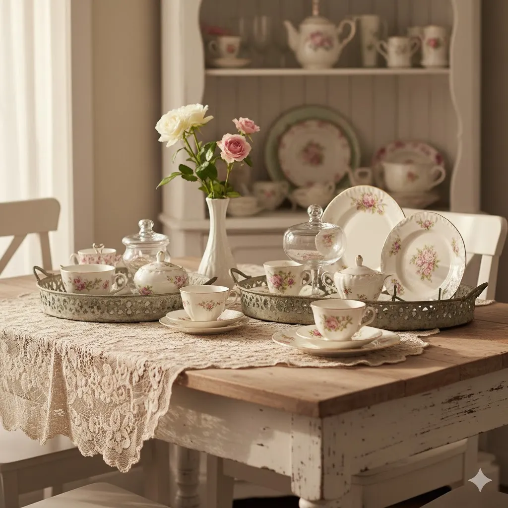 15 Shabby Chic Decor Ideas: A Complete Guide to Timeless, Romantic Interiors 12 Vintage China Display
