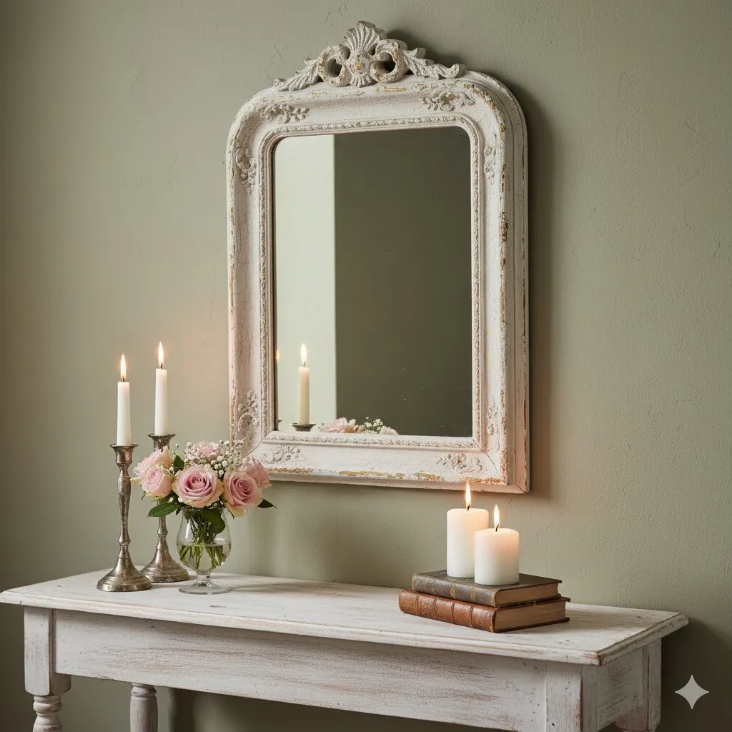 15 Shabby Chic Decor Ideas: A Complete Guide to Timeless, Romantic Interiors 4 Vintage Mirror Feature