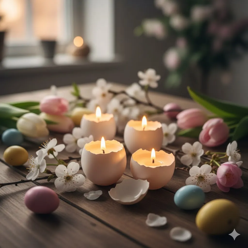 15 Budget-Friendly Easter Home Decor Ideas to Welcome Spring in Style 10 ggshell Candle Holders