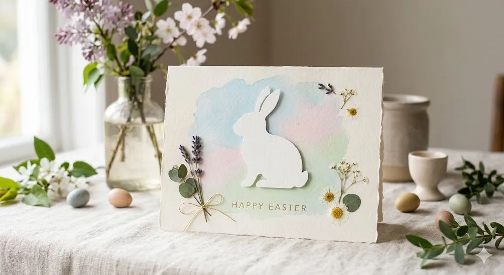 20 Easy Easter Handmade Cards: Beautiful DIY Easter Card Ideas for Spring 17 Bunny Silhouette Card