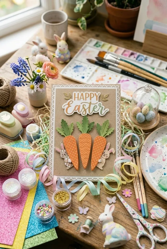 20 Easy Easter Handmade Cards: Beautiful DIY Easter Card Ideas for Spring 15 Carrot Easter Card