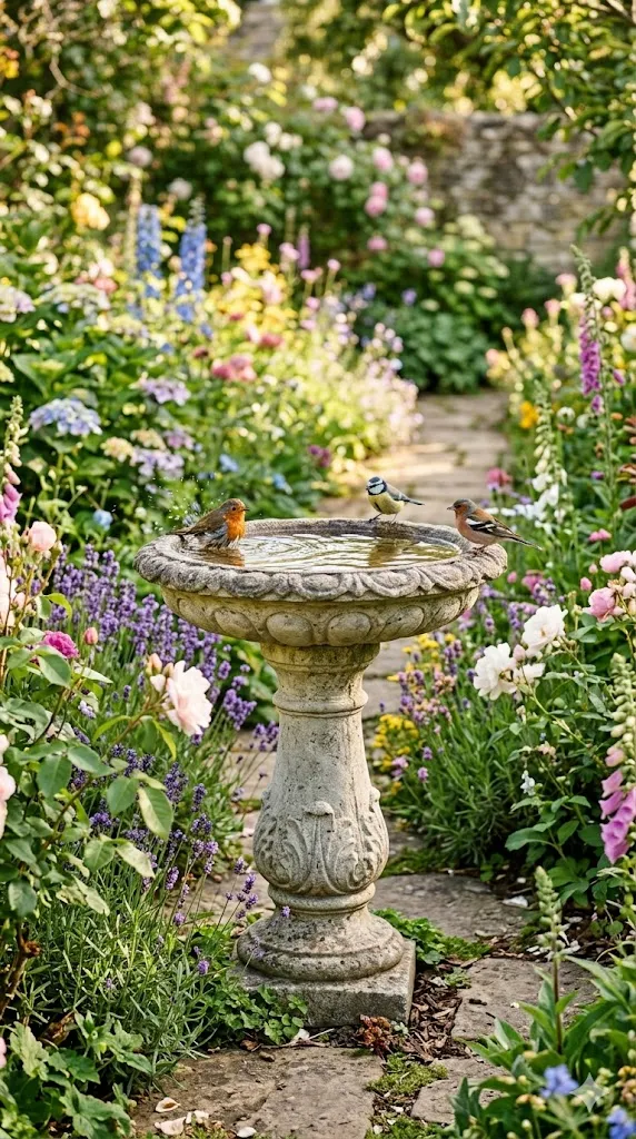 14 Charming Bird Bath Ideas for Landscaping | Garden Design Inspiration 2 Classic Pedestal Bird Bath
