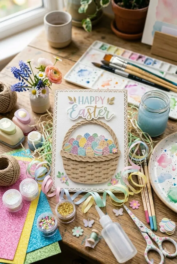 20 Easy Easter Handmade Cards: Beautiful DIY Easter Card Ideas for Spring 11 Easter Basket Card