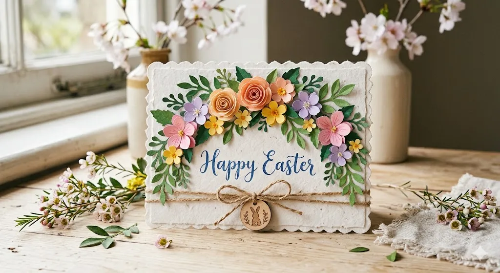 20 Easy Easter Handmade Cards: Beautiful DIY Easter Card Ideas for Spring 5 Floral Easter Card
