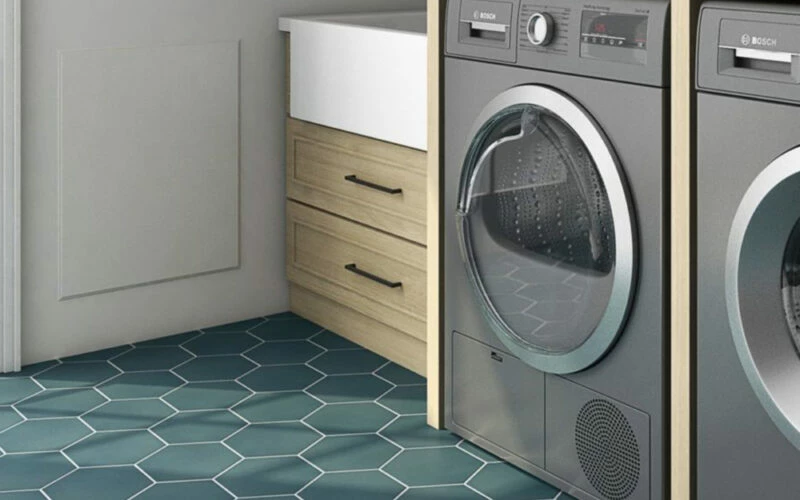Best Laundry Room Tile Ideas for Floors, Walls & Backsplashes 5 Hexagon Tiles