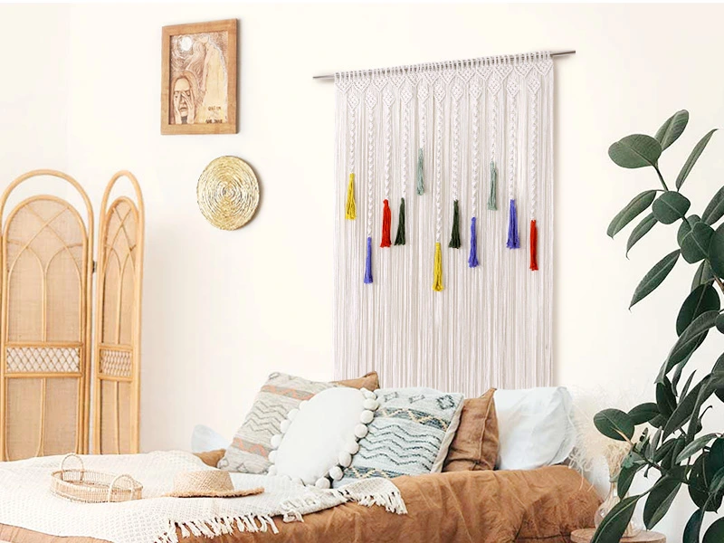15 Bedroom Door Decorating Ideas to Enhance Your Room Style 5 Macrame or Fabric Wall Hanging