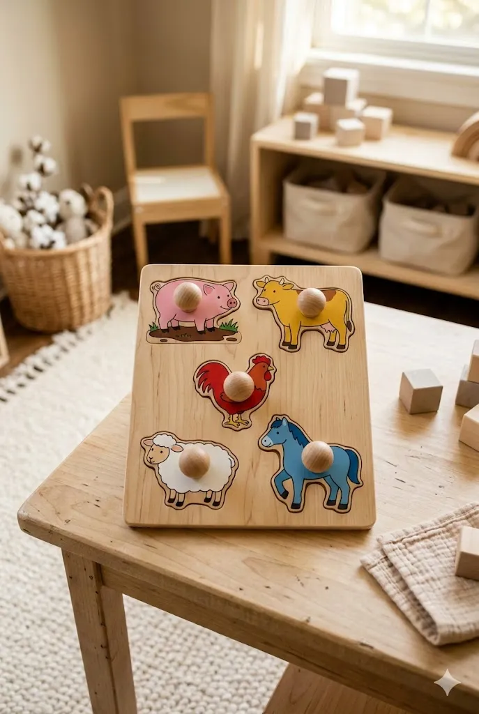 17 Creative & Fun Toddler Easter Basket Ideas (2026 Guide) 7 Wooden Knob Puzzle