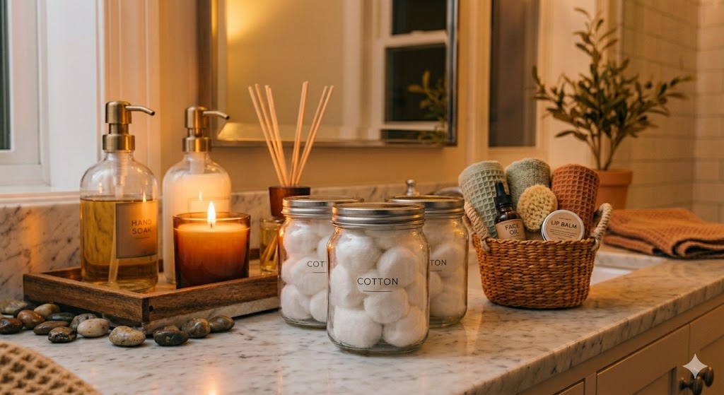 15 Creative Bathroom Countertop Accessories Ideas to Transform Your Vanity 6 Woven Basket