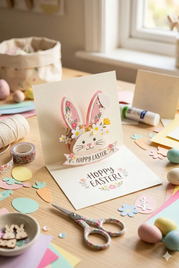 20 Easy Easter Handmade Cards: Beautiful DIY Easter Card Ideas for Spring 2 bunny pop