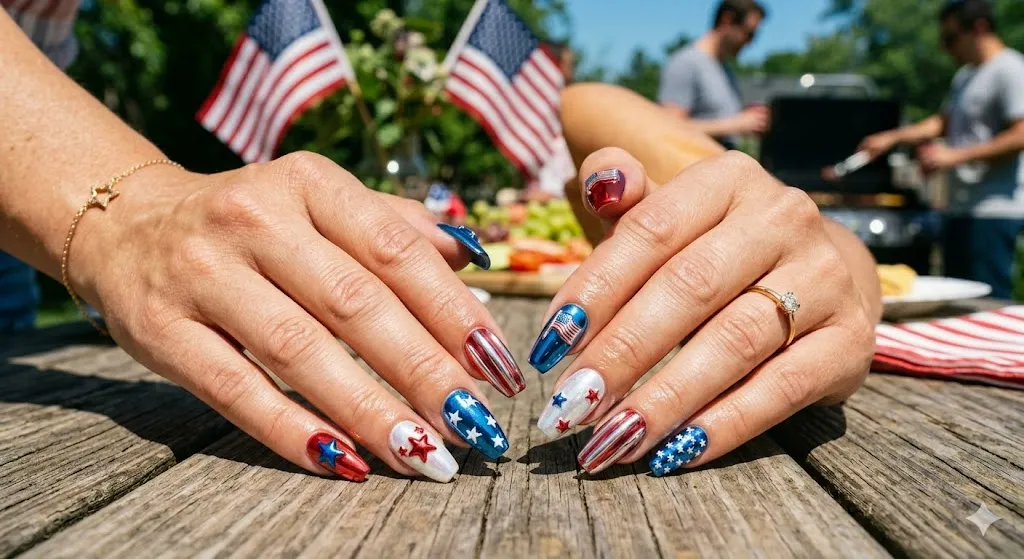 Chrome metallic patriotic