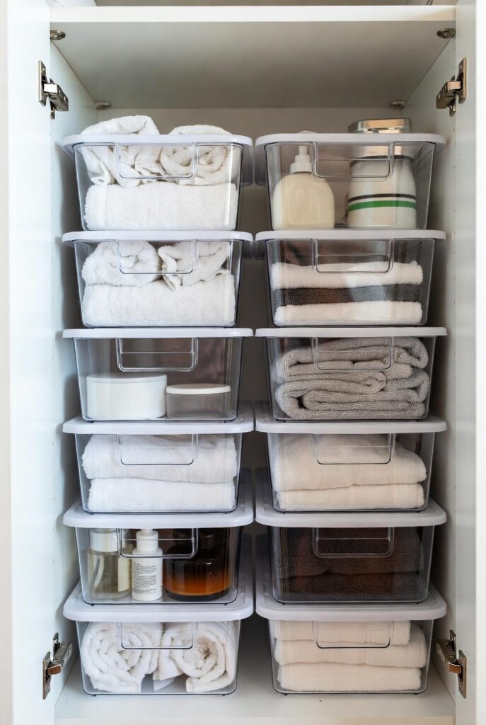 Affordable Bathroom Cabinet Organizers: 10 Budget-Friendly Solutions for a Clutter-Free Bathroom in 2026 3 Clear Stackable Storage Bins