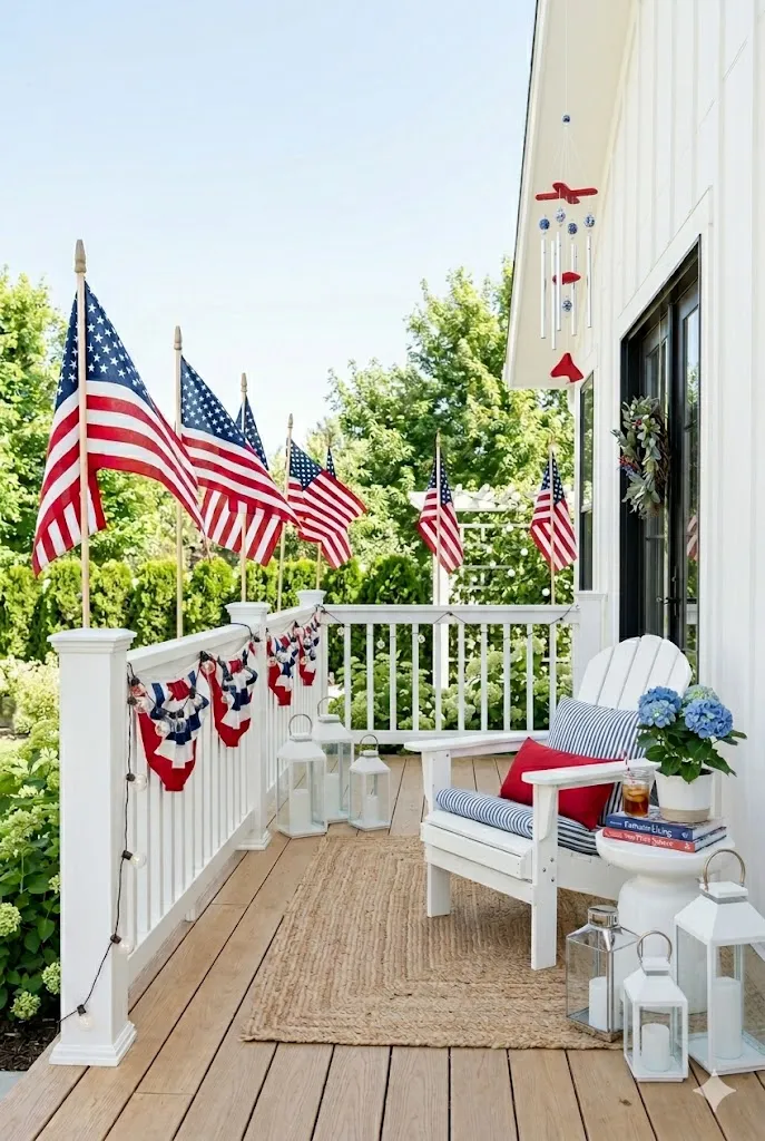 How to Decorate for Memorial Day Outside: 15 Patriotic Outdoor Ideas for a Memorable 2026 Celebration 9 DIY patriotic wind chimes neatly arranged