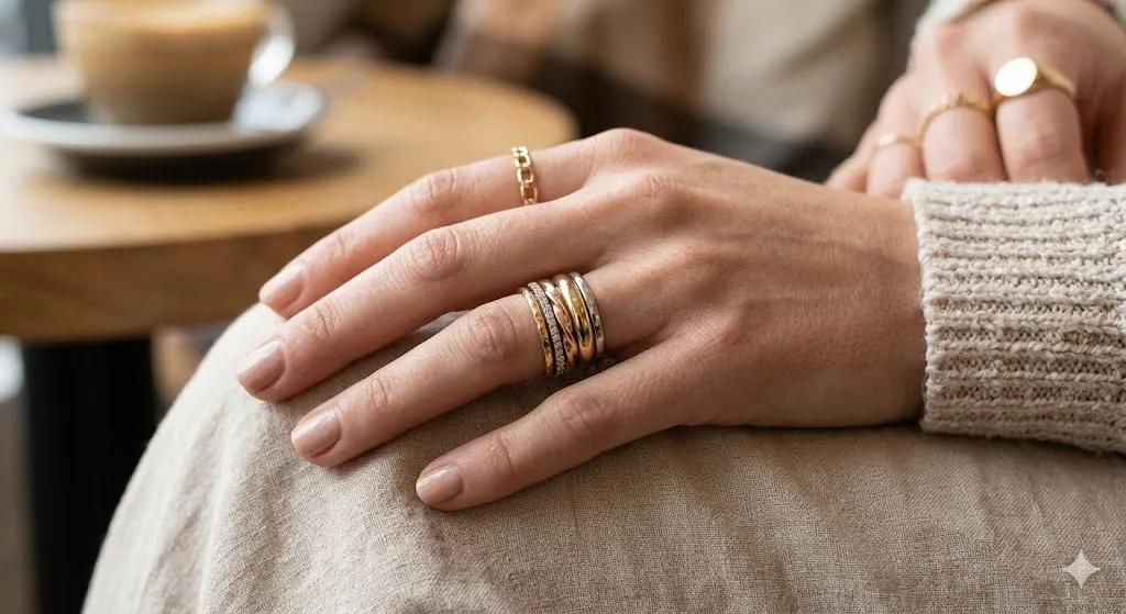 Ring Stacking Ideas for 2026: How to Layer Rings Beautifully 5 Mixed Metal Ring Stack