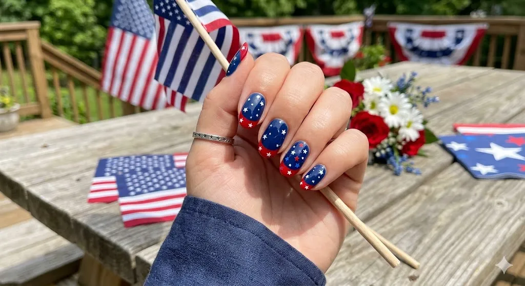 Navy blue base nails