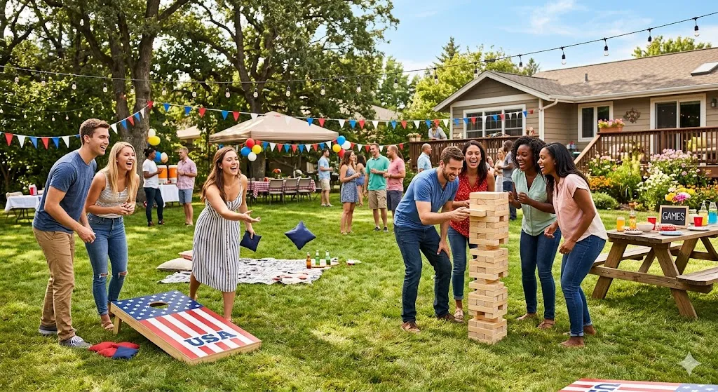 Outdoor lawn games party